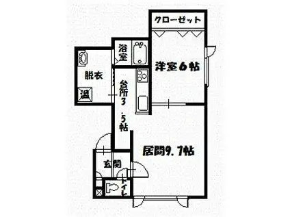 パークタウン7・1(1LDK/1階)の間取り写真
