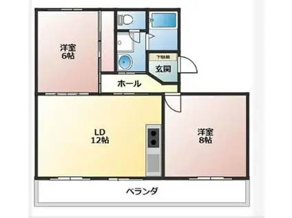 コンフォール広町(2LDK/3階)の間取り写真