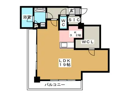 パシフィックロイヤルコートみなとみらいオーシャンタワー(ワンルーム/16階)の間取り写真