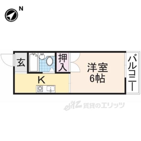 ラセーヌ(1K/2階)の間取り写真