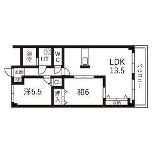 SENSE巽(2LDK/1階)の間取り写真