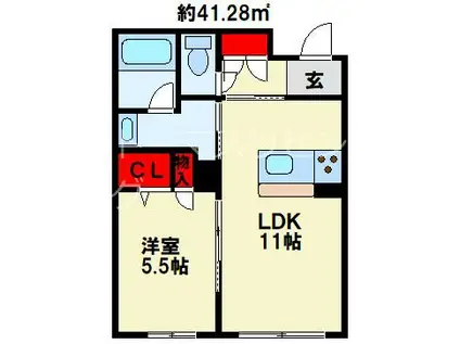 シャーメゾン・ネバーランドII(1LDK/1階)の間取り写真