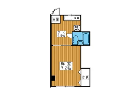 東洋マンション(1DK/2階)の間取り写真