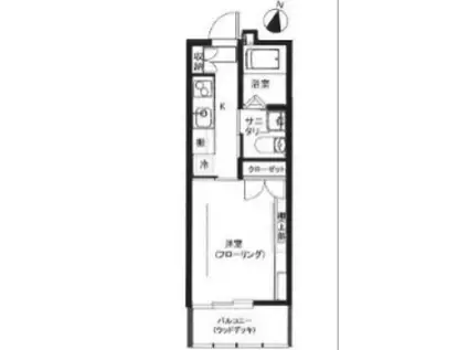 コートハウス上用賀(1K/1階)の間取り写真