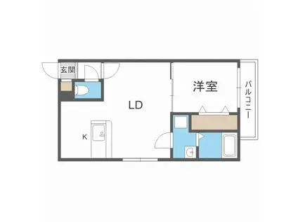 レオパレスアリビオ(1K/2階)の間取り写真