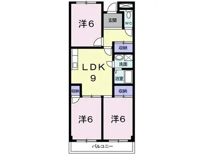 サンライズA(3LDK/2階)の間取り写真