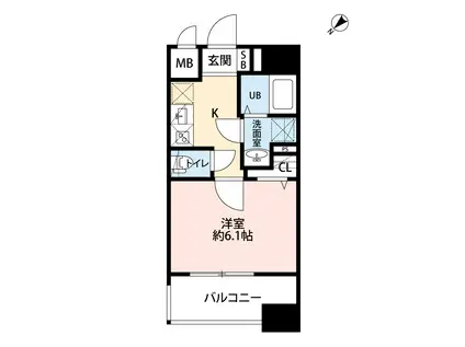 サヴォイ ル・ミラドール(1K/12階)の間取り写真