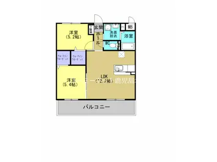 ピースフル桜(2LDK/3階)の間取り写真