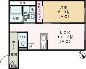 メゾンボヌール坂下(1LDK/2階)の間取り写真