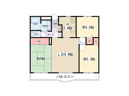 クロシェット古淵(3LDK/3階)の間取り写真