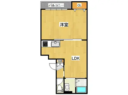 エスペランザ(1LDK/3階)の間取り写真