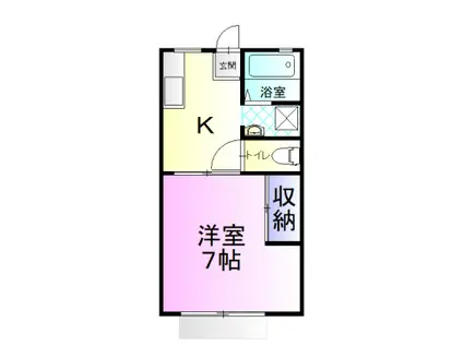 サンハイツ泉が丘(1K/1階)の間取り写真