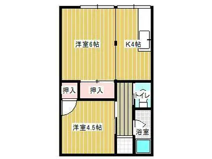 藤荘(2K/1階)の間取り写真