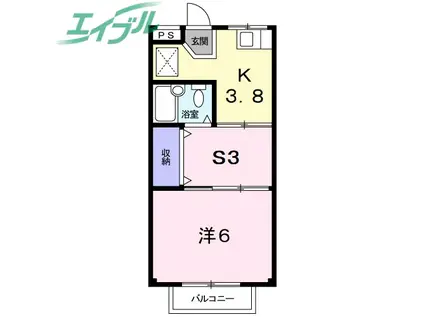 ジャングルジムイトウ(1SK/2階)の間取り写真