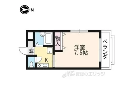 川端ハイツ(1K/1階)の間取り写真