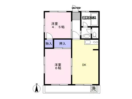 ユーメゾン(2DK/1階)の間取り写真