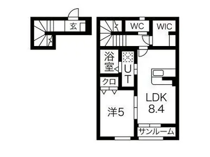セレッソ袖野田(1LDK/2階)の間取り写真