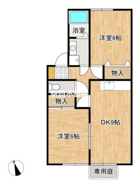 セジュールオリカンA棟(2DK/1階)の間取り写真