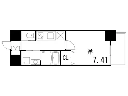 リブネスコート神戸深江(1K/7階)の間取り写真