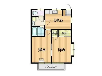 メゾンドA(2DK/2階)の間取り写真