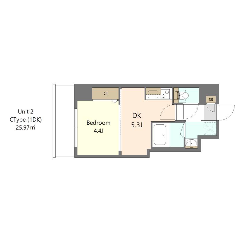 S-RESIDENCE高島平ASOLEA(1DK/3階)の間取り写真