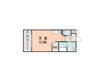 サムティ慶徳レジデンスII(ワンルーム/10階)の間取り写真