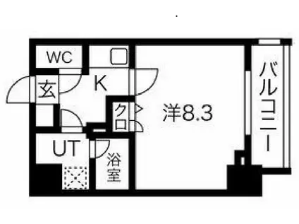 スパシエ トラッド 赤羽(1K/7階)の間取り写真