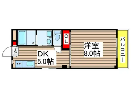 ヘイワハイム(1DK/2階)の間取り写真