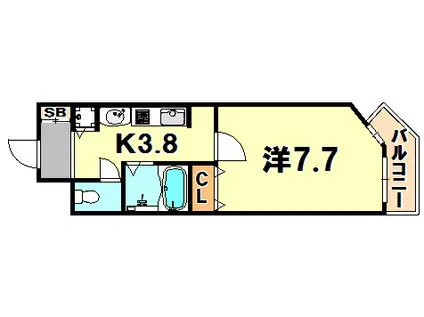 プレサンス神戸駅前グランツ(1K/7階)の間取り写真