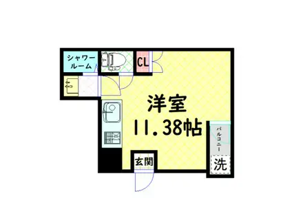 リエゾンコート弁天町(ワンルーム/3階)の間取り写真