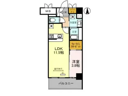 グランコート茨木永代町(1LDK/7階)の間取り写真