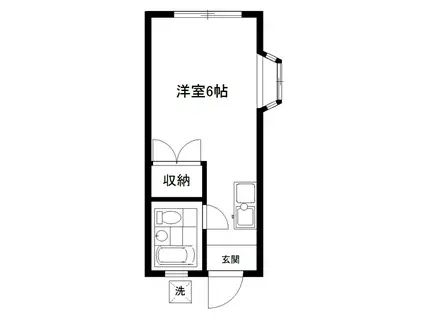 エスポワール府中片町(1K/2階)の間取り写真