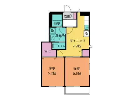 CASA PATIO A(2DK/1階)の間取り写真