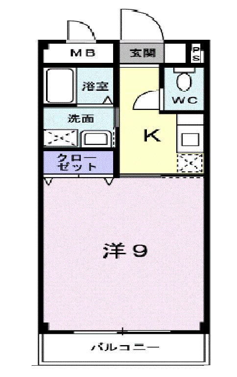 DEMAIN(1K/4階)の間取り写真