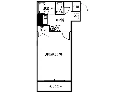 第2ヴィラ高精(1K/5階)の間取り写真