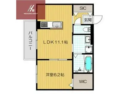 ルナメゾン(1LDK/1階)の間取り写真