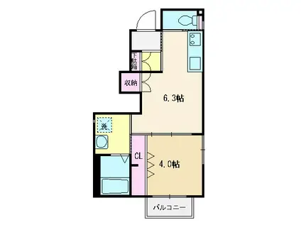 LE CIEL(1DK/1階)の間取り写真
