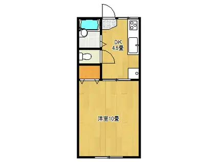 ブルースカイハイツA(1K/1階)の間取り写真