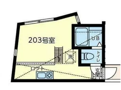 ユナイトHYオランジュリー(ワンルーム/2階)の間取り写真
