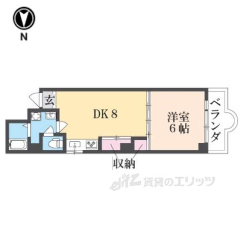 フルール梅小路(1LDK/2階)の間取り写真