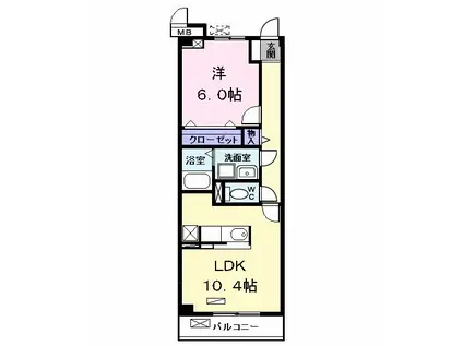 ベル ソフィア(1LDK/2階)の間取り写真