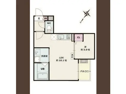 JACK SHIOIKE I(1LDK/3階)の間取り写真