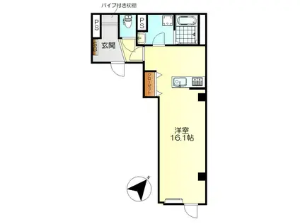 NDビル(ワンルーム/2階)の間取り写真