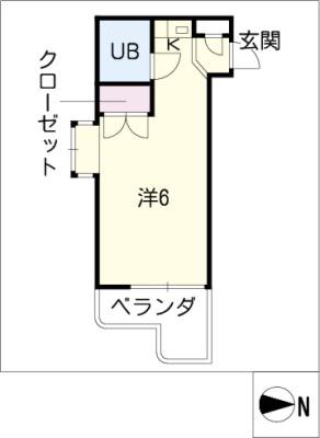 レンガ家ビル(ワンルーム/2階)の間取り写真