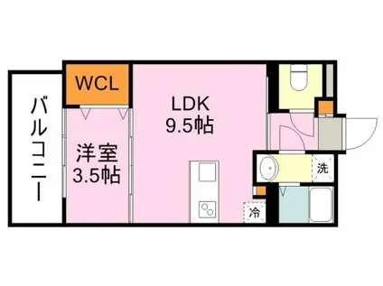 LEAD IN AIS鹿大前(1LDK/1階)の間取り写真