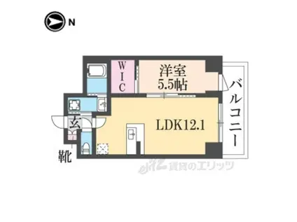 ファーストコート御池新町(1LDK/3階)の間取り写真