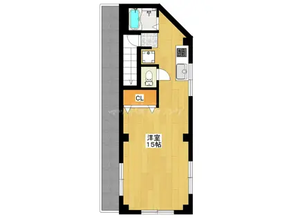 FUKUMOTO BLD(ワンルーム/2階)の間取り写真