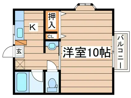 ホワイトヒルズ南光台A棟(1K/1階)の間取り写真