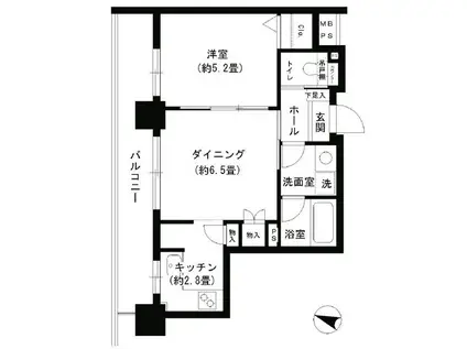 クリオ文京小石川(1LDK/4階)の間取り写真
