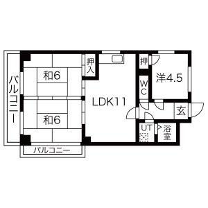 マンション桂(3LDK/3階)の間取り写真